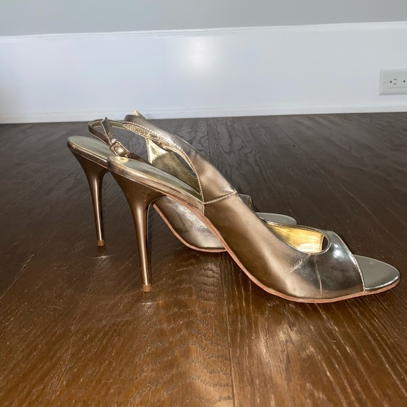 NWOT Y2K Slingback heels from ALDO in Champagne Gold - Picture 5 of 9